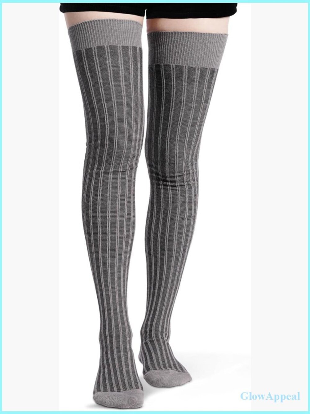 Thigh High Socks Over the Knee Cotton Striped Leg Warmers Boot Socks